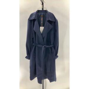 Quince Womens Stretch Crepe Trench Coat Navy S
